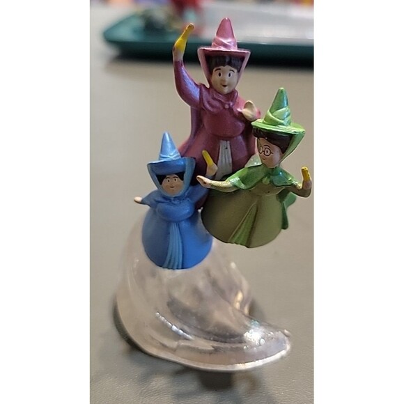 Disney Sleeping Beauty Fairy Godmother cake topper 3” Figure 3 fairies - Picture 2 of 6